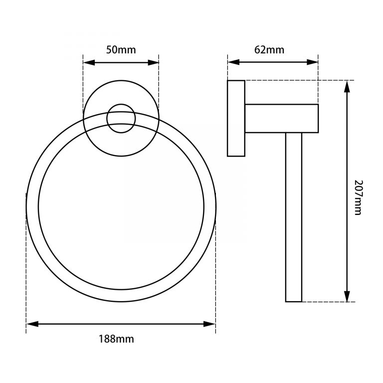 Round Hand Towel Ring Exemplary Kitchens & Bathrooms